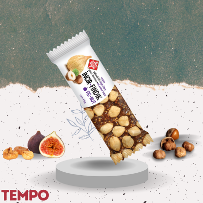 TEMPO CANDY Fig Paste With Hazelnut 45g- Healthy bar - Gluten free import from Turkey