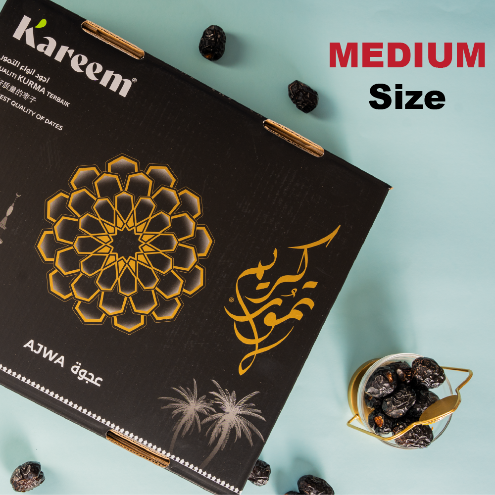 Kareem Kurma Ajwa Premium M [5kg] – Diimport dari Madinah, Stok Baru
