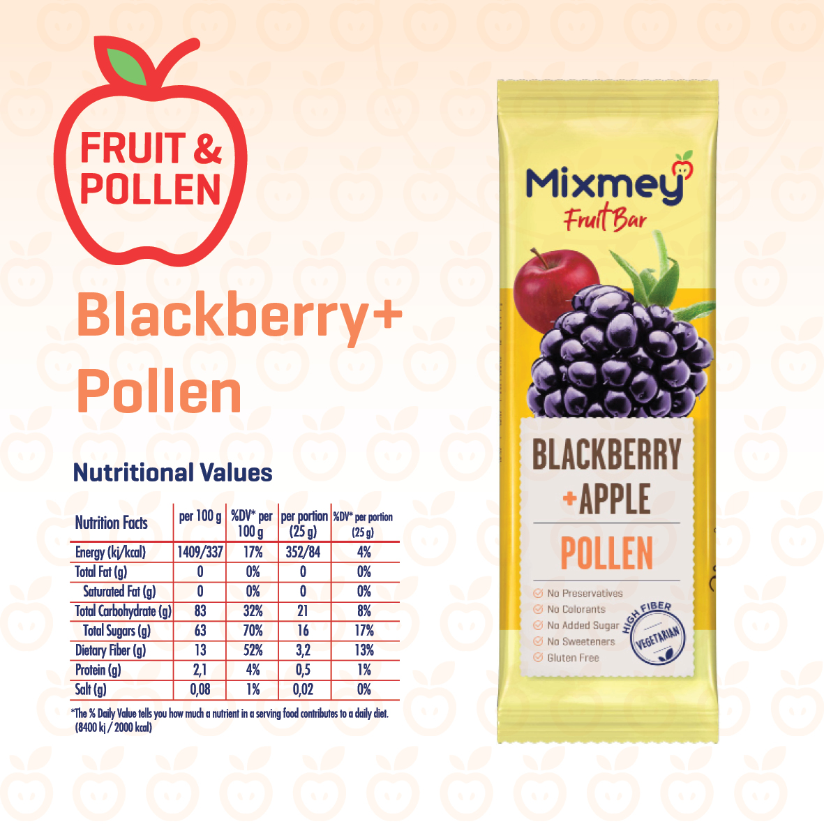 MIXMEY Blackberry + Pollen Fruit Bar