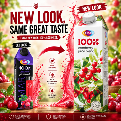 LAMAR [CRANBERRY JUICE 1L] 100% NATURAL IMPORTED FROM EGYPT - NO ADDED SUGAR, NO PRESERVATIVES