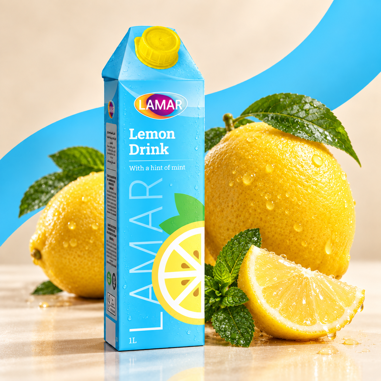 LAMAR [LEMON MINT DRINK 1L] IMPORTED FROM EGYPT - LESS SUGAR, NO PRESERVATIVES