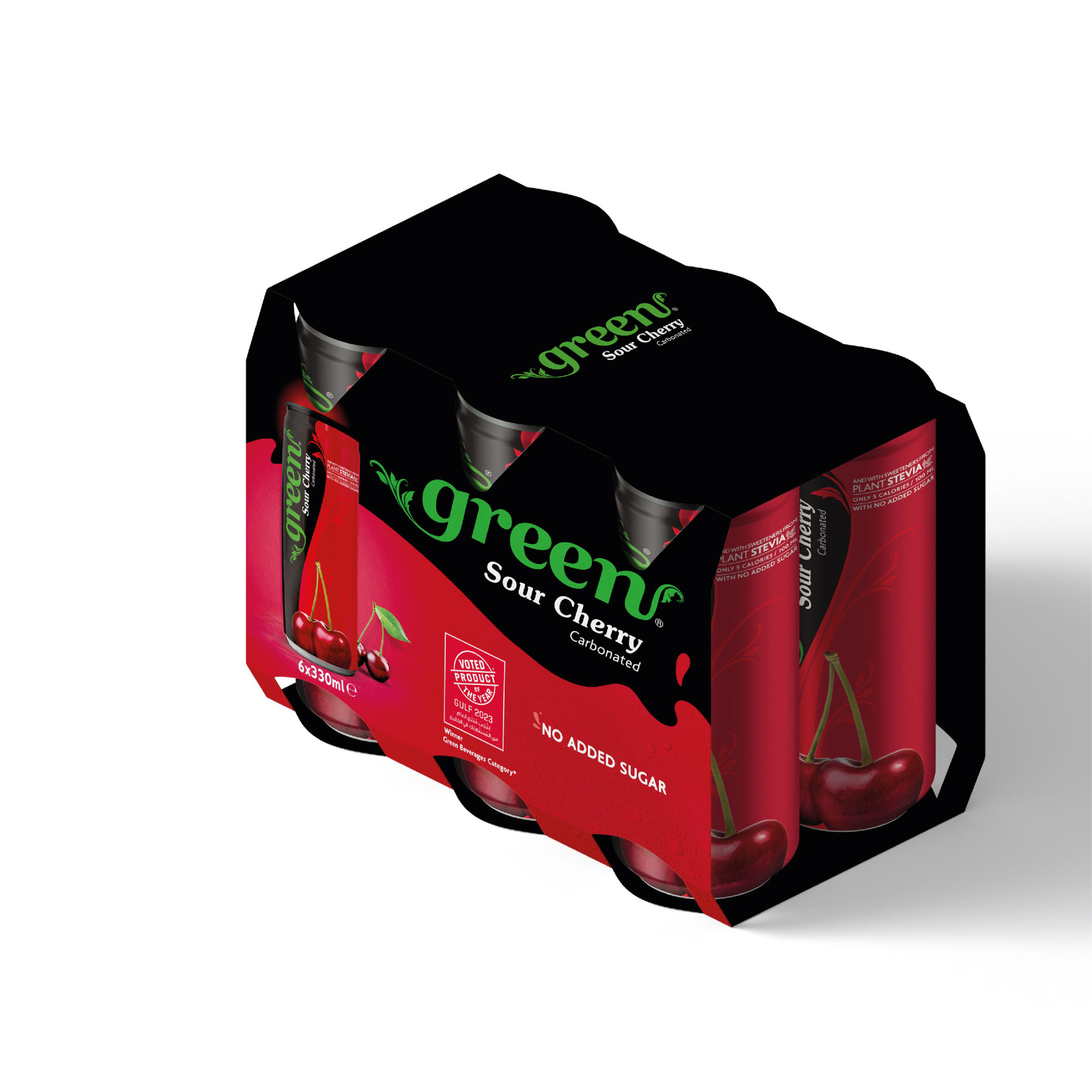 Green Cherry 330ml –  Naturally Sweetened Soft Drink - No Sugar Added