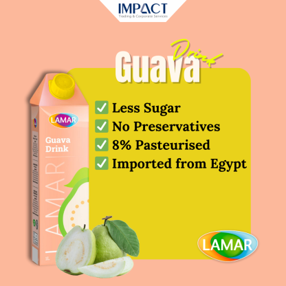 LAMAR Guava Drink 1L Less Sugar No Preservatives Imported From Egypt Minuman Buah Jambu 1L Tanpa Bahan Pengawet