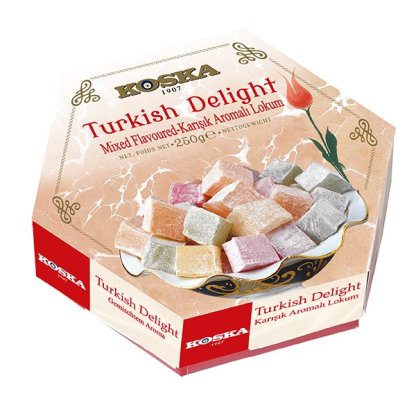 KOSKA Mixed Flavoured Turkish Delight classic 250g x 12