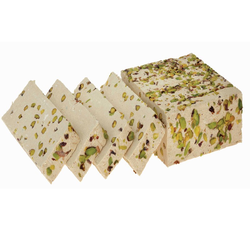 KOSKA TAHINI HALVA WITH PISTACHIO [ 40g x 48 ] Sesame Paste-With Vanilla Flavour - Imported From Turkey