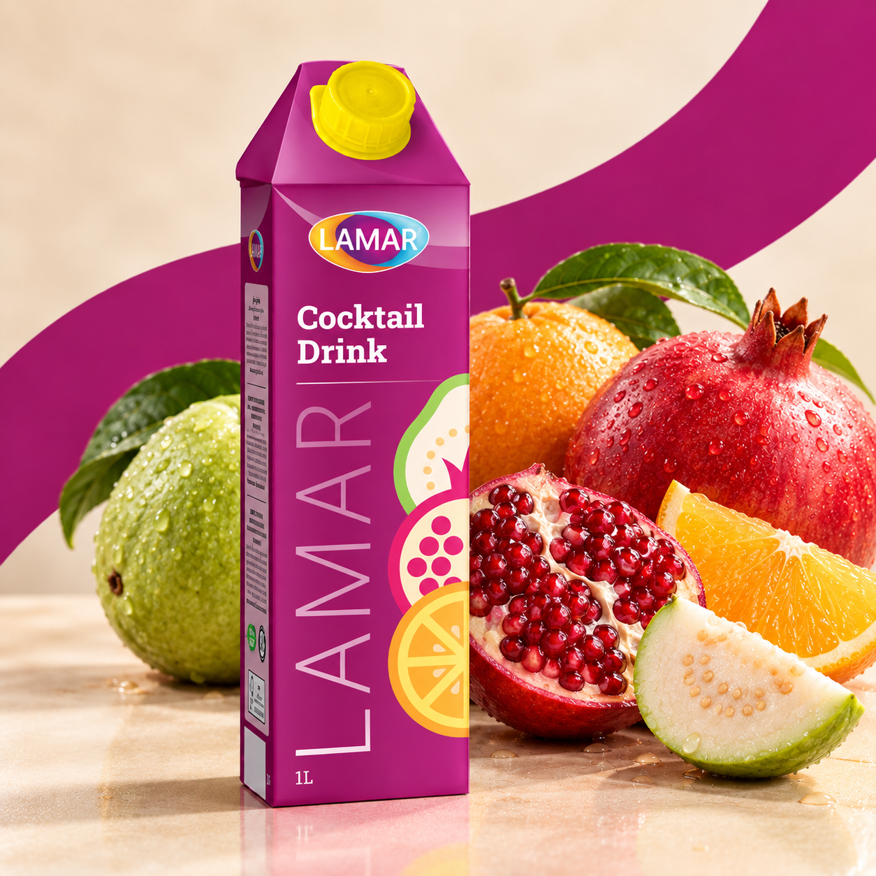 LAMAR [COCKTAIL DRINK 1L] IMPORTED FROM EGYPT - LESS SUGAR, NO PRESERVATIVES