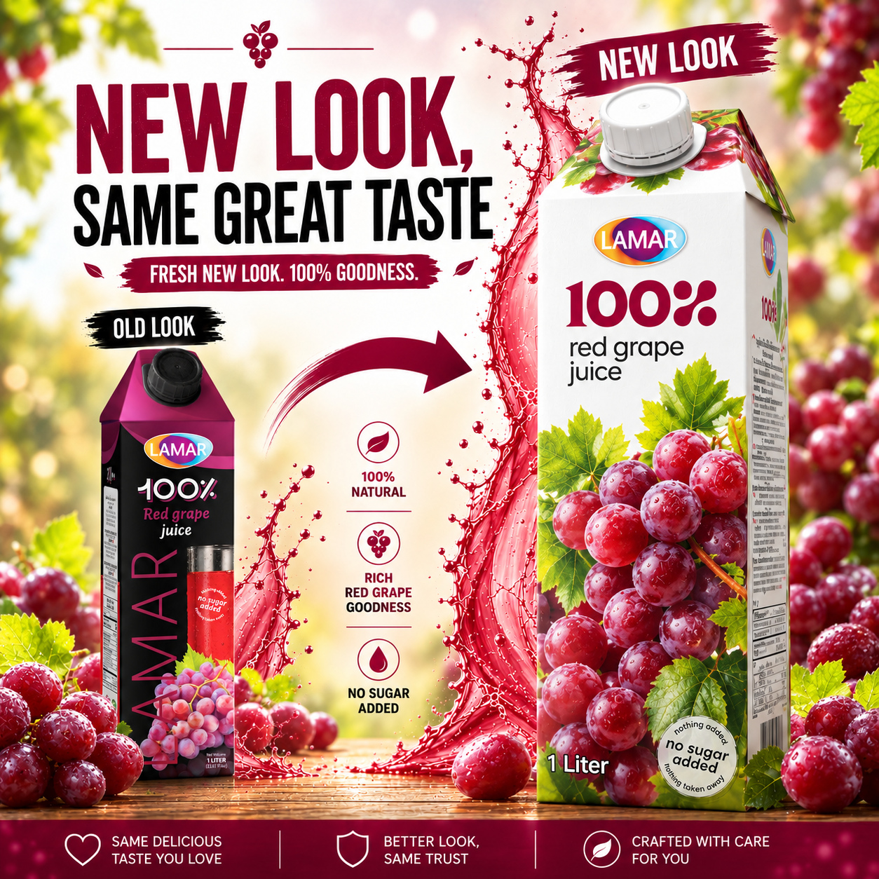 LAMAR [RED GRAPE JUICE 1L] 100% NATURAL IMPORTED FROM EGYPT - NO ADDED SUGAR, NO PRESERVATIVES