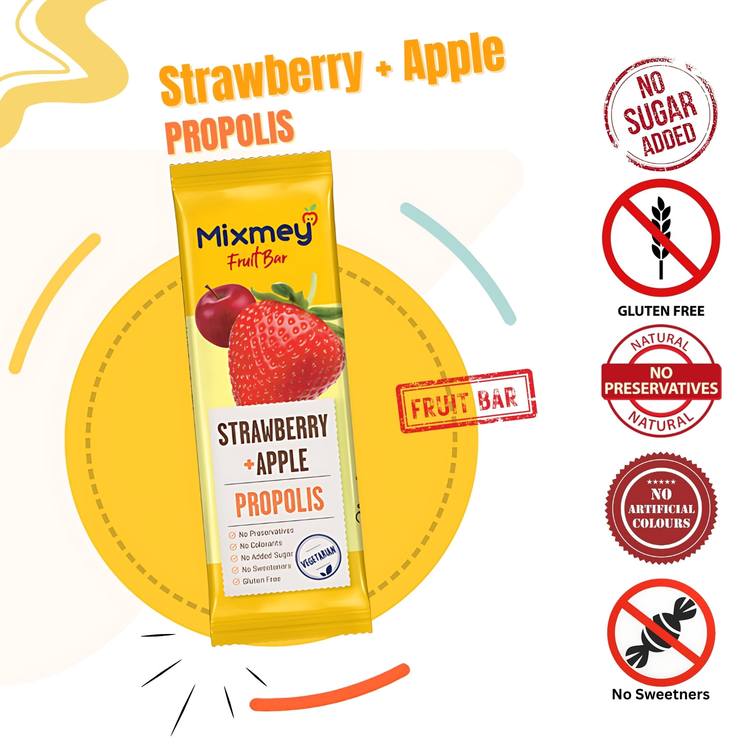 MIXMEY Strawberry + Propolis Fruit Bar 25 g x 24 x 12