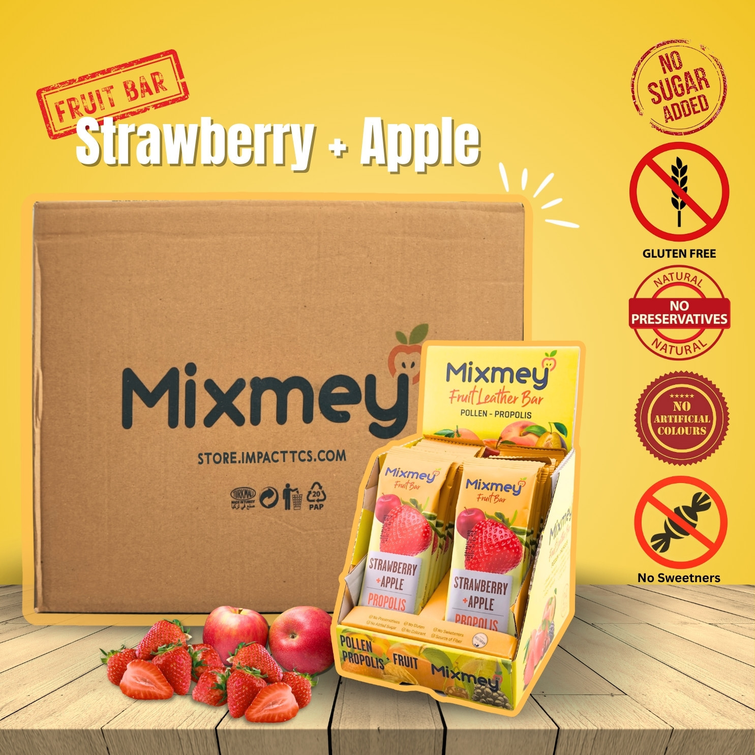 MIXMEY Strawberry + Propolis Fruit Bar 25 g x 24 x 12