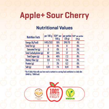 MIXMEY Apple + Sour Cherry Fruit Bar 20 g x 24