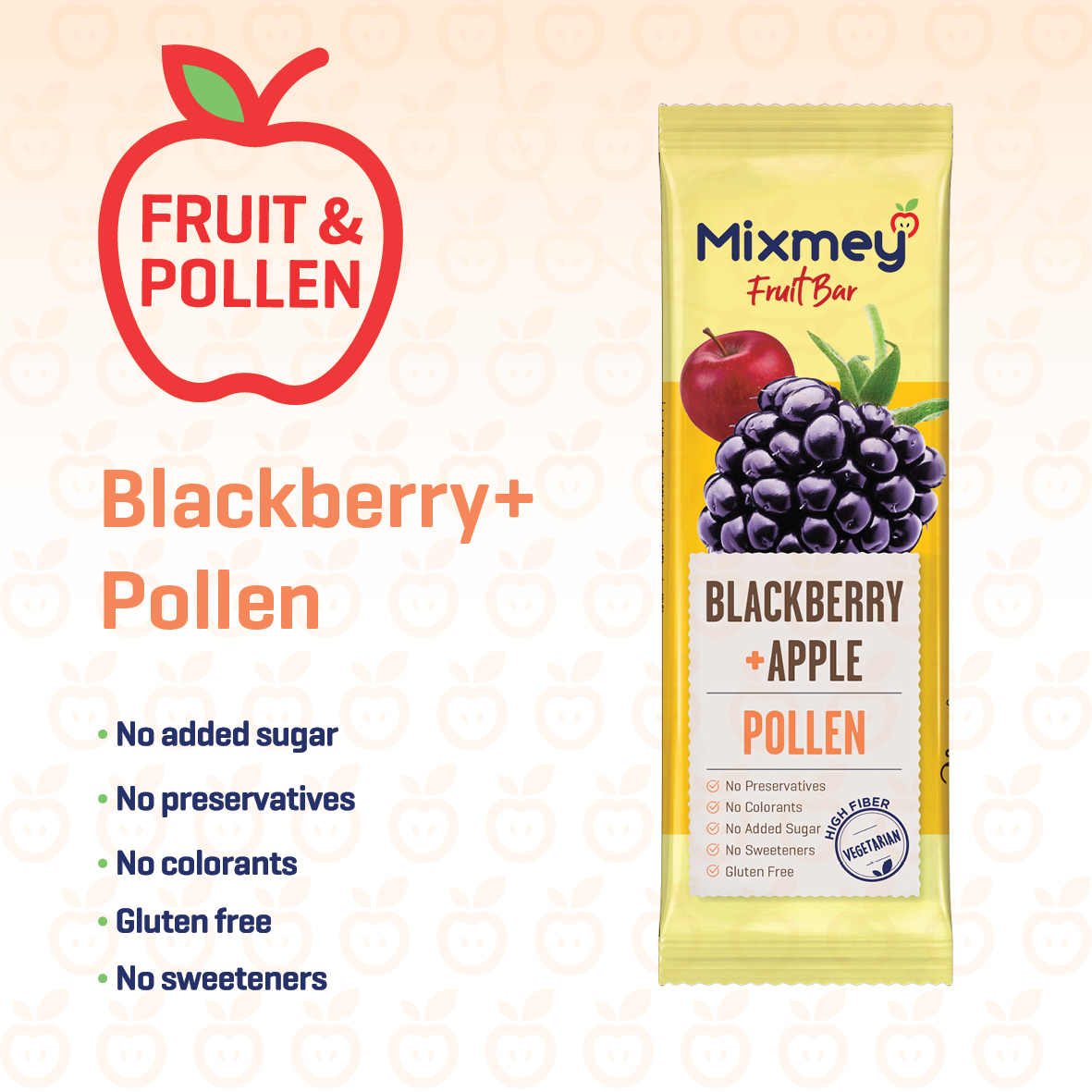 MIXMEY Blackberry + Pollen Fruit Bar 25 g x 24