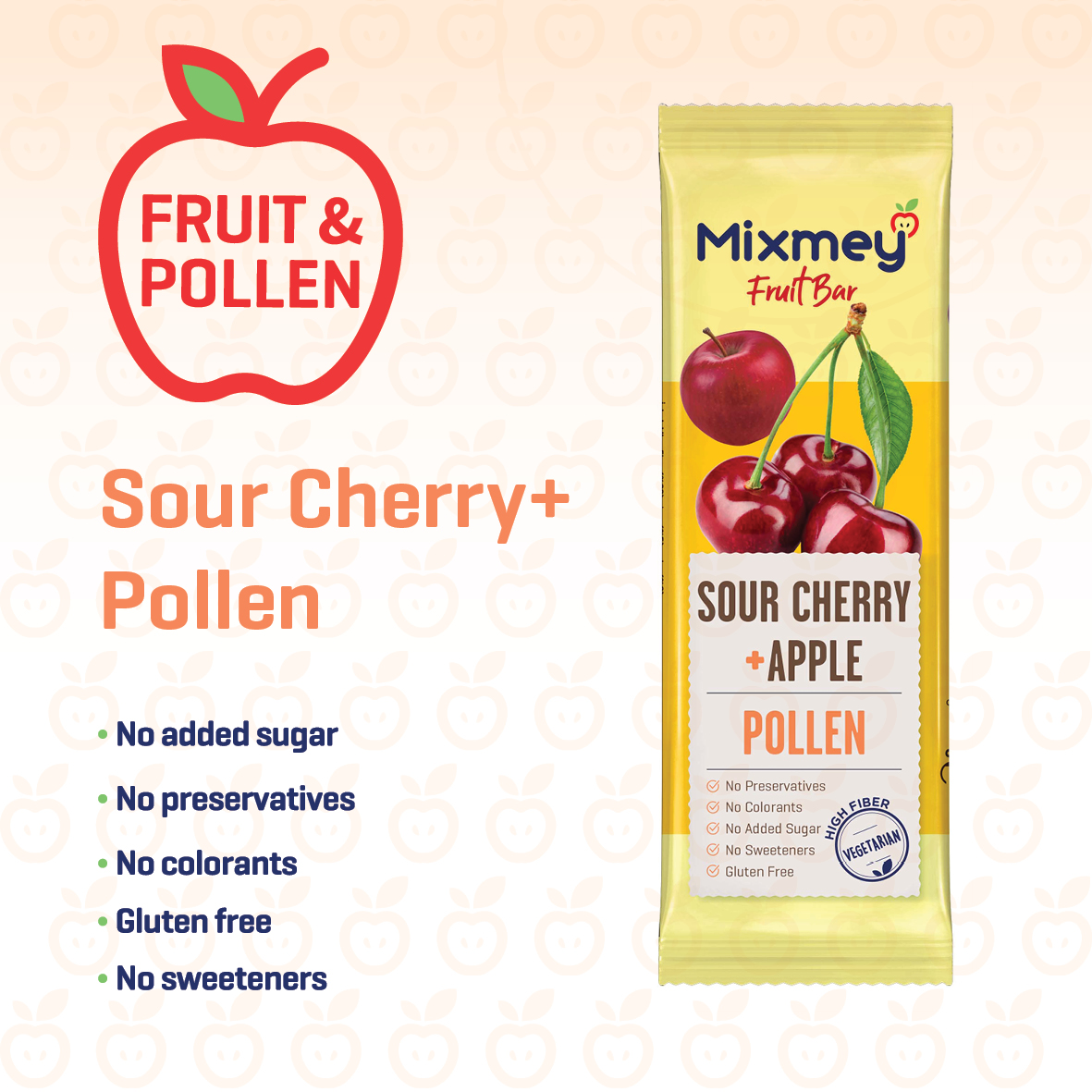 MIXMEY Sour Cherry + Pollen Fruit Bar 25 g x 24