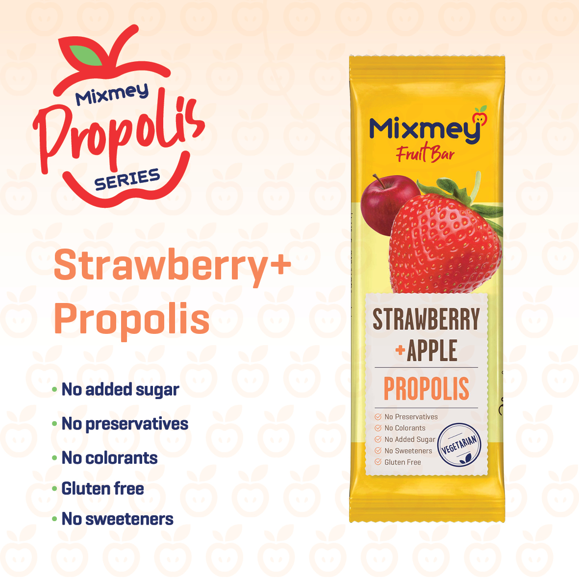 MIXMEY Strawberry + Propolis Fruit Bar 25 g x 24 x 12