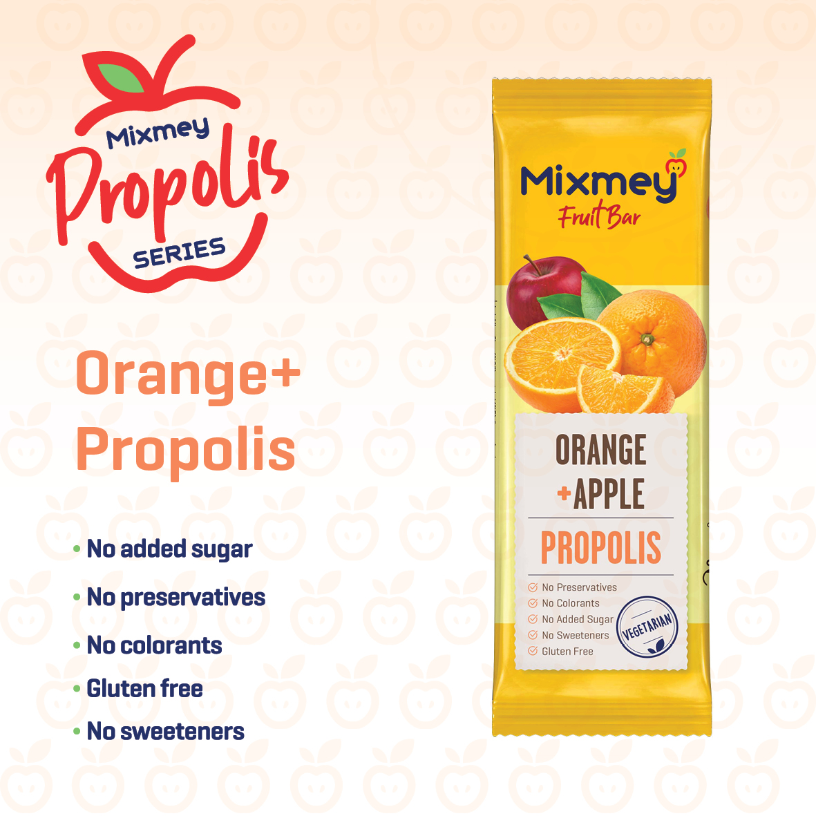 MIXMEY Orange + Propolis Fruit Bar 25 g x 24 x 12