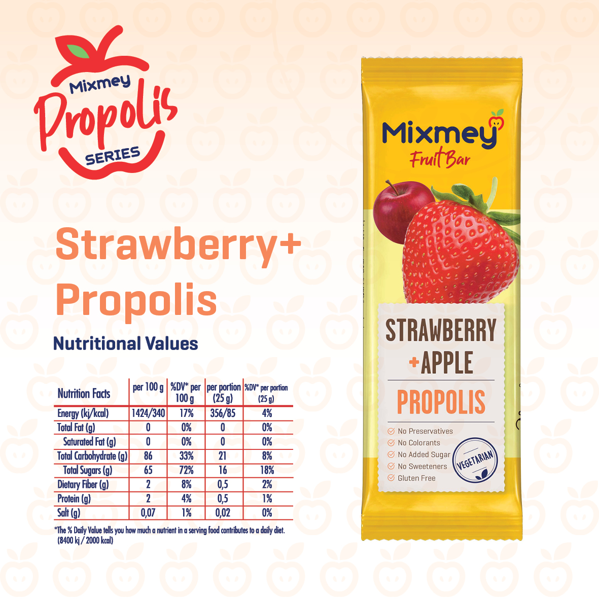 MIXMEY Strawberry + Propolis Fruit Bar