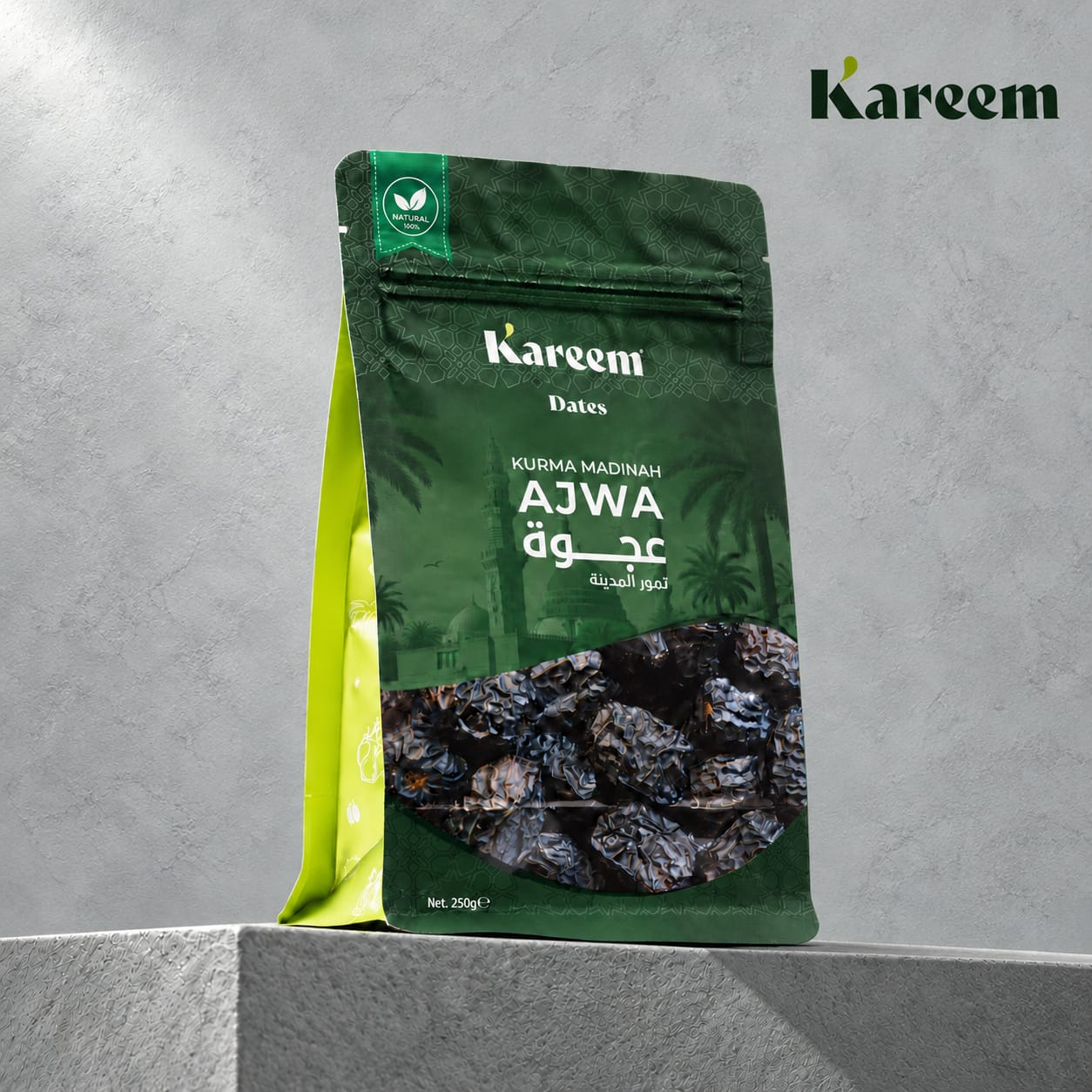 KAREEM KURMA AJWA PREMIUM 250g - Exclusive Pouch