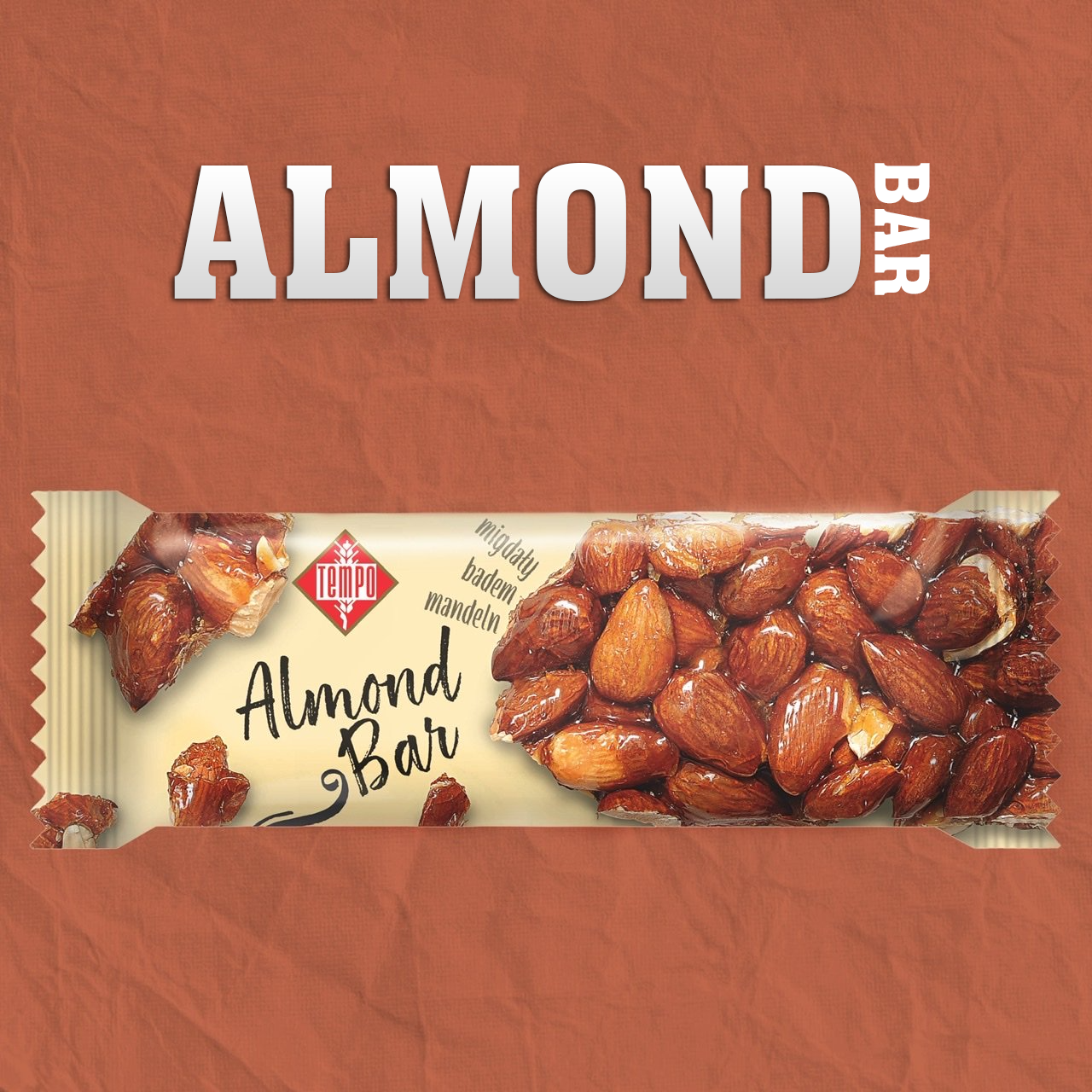 TEMPO CANDY Almond Bar 40g - Healthy bar Snacks - Gluten  free import from Turkey