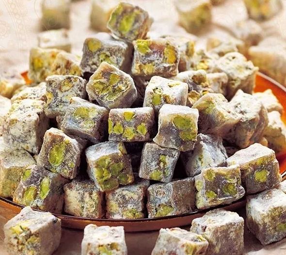 KOSKA TURKISH DELIGHT (Lokum) WITH PISTACHIO - Giftable Snacks [ 125g x 24 ] - Imported From Turkey