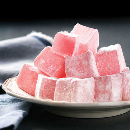 KOSKA TURKISH DELIGHT ( Lokum ) Rose Flavoured [ 500g x 12 ] | Giftable Snacks - Imported From Turkey