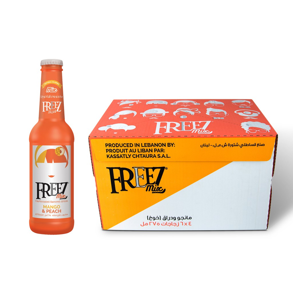 Freez Mix Mango & Peach Soda Drink 275ml x 24