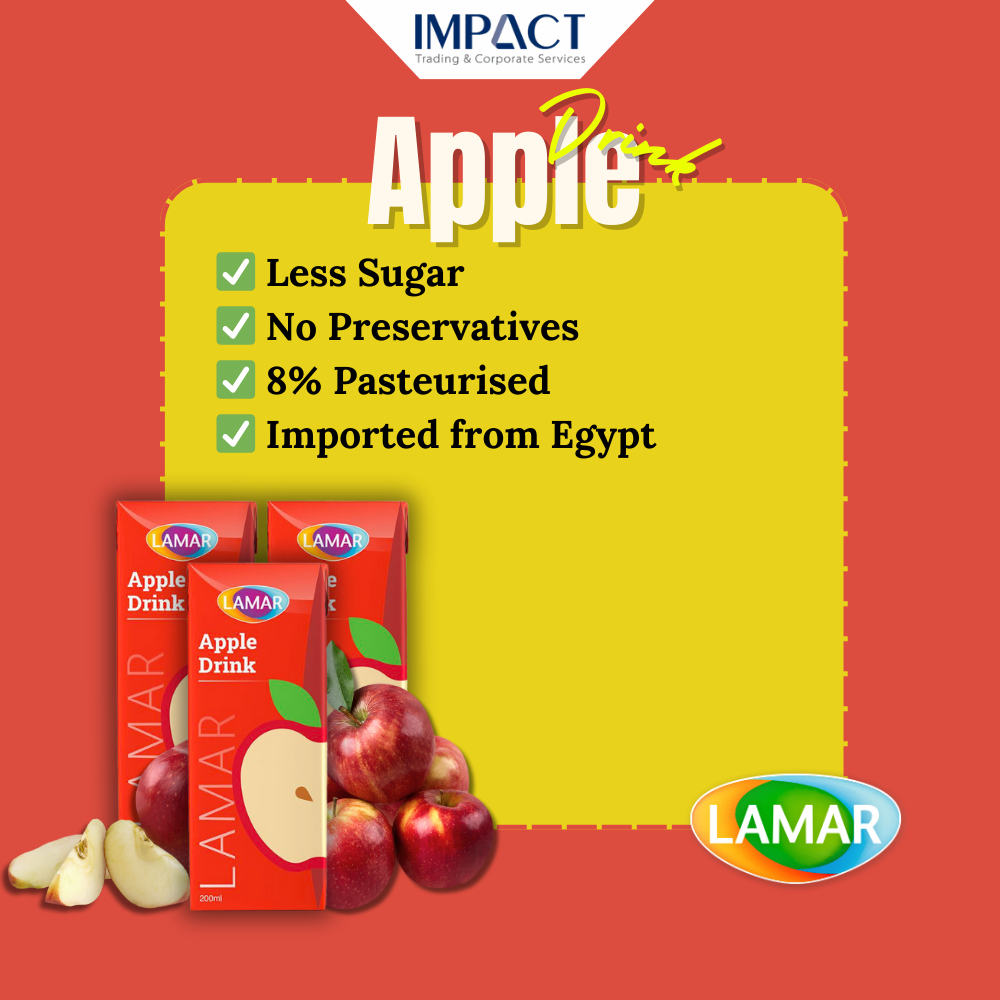LAMAR Juice 100% Natural & Premium Drink [ 200ml X 3 pcs ] No Preservatives imported from Egypt