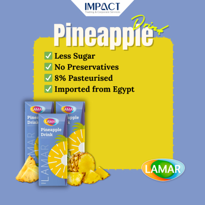LAMAR Juice 100% Natural & Premium Drink [ 200ml X 3 pcs ] No Preservatives imported from Egypt