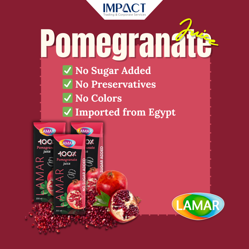 LAMAR Juice 100% Natural & Premium Drink [ 200ml X 3 pcs ] No Preservatives imported from Egypt