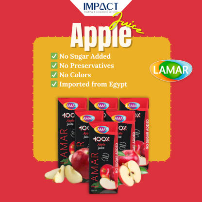 LAMAR Juice 100% Natural & Premium Drink [ 200ml X 6 pcs ] No Preservatives imported from Egypt