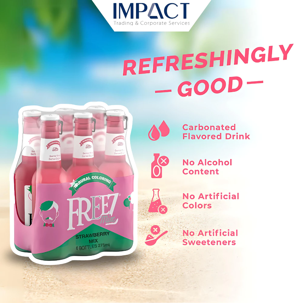 Freez Mix Soda 275ml Carbonated Flavoured Drink [Assorted] - Refreshing Non-Alcoholic Soda