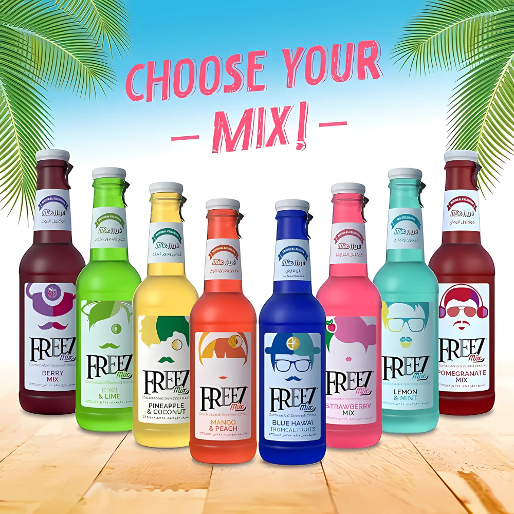 Freez Mix Soda 275ml Carbonated Flavoured Drink [Assorted] - Refreshing Non-Alcoholic Soda