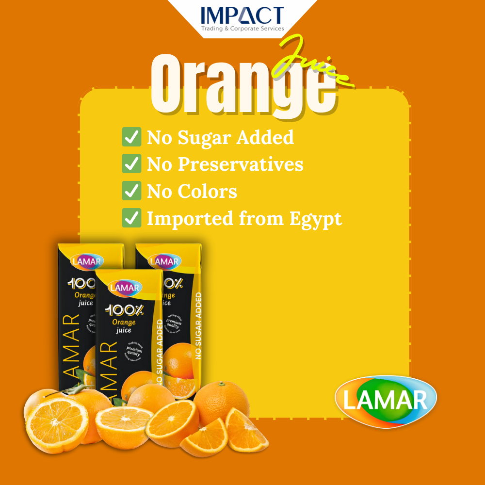 LAMAR Juice 100% Natural & Premium Drink [ 200ml X 3 pcs ] No Preservatives imported from Egypt