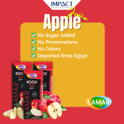 LAMAR Juice 100% Natural & Premium Drink [ 200ml X 3 pcs ] No Preservatives imported from Egypt