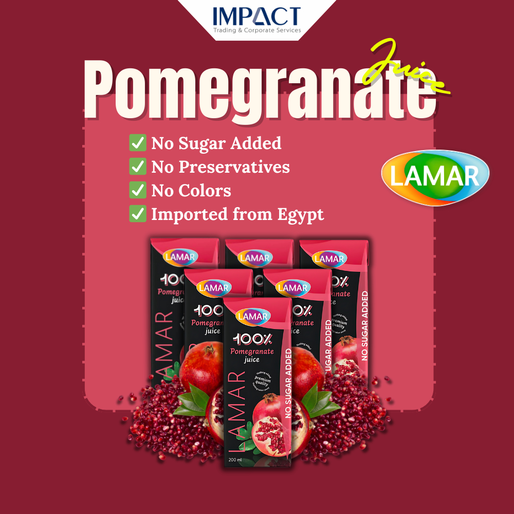 LAMAR Juice 100% Natural & Premium Drink [ 200ml X 6 pcs ] No Preservatives imported from Egypt