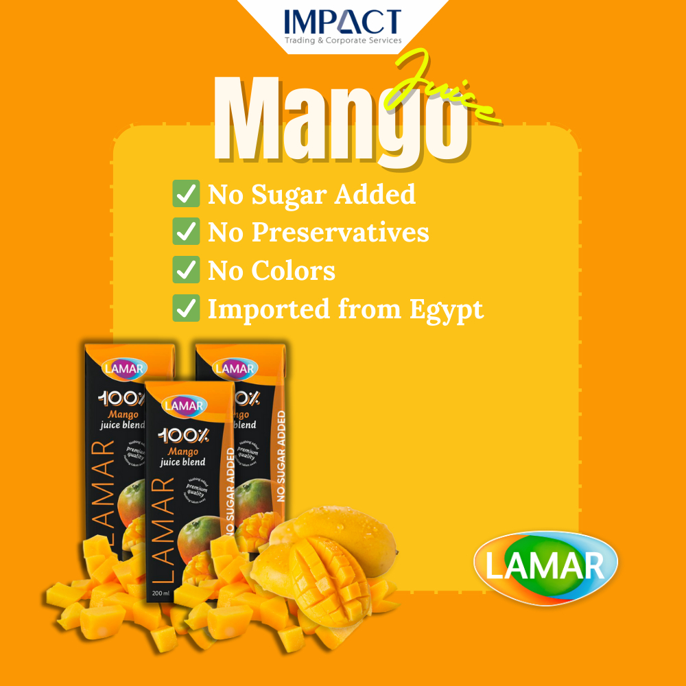 LAMAR Juice 100% Natural & Premium Drink [ 200ml X 3 pcs ] No Preservatives imported from Egypt