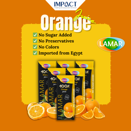 LAMAR Juice 100% Natural & Premium Drink [ 200ml X 6 pcs ] No Preservatives imported from Egypt