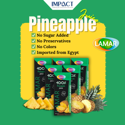 LAMAR Juice 100% Natural & Premium Drink [ 200ml X 6 pcs ] No Preservatives imported from Egypt