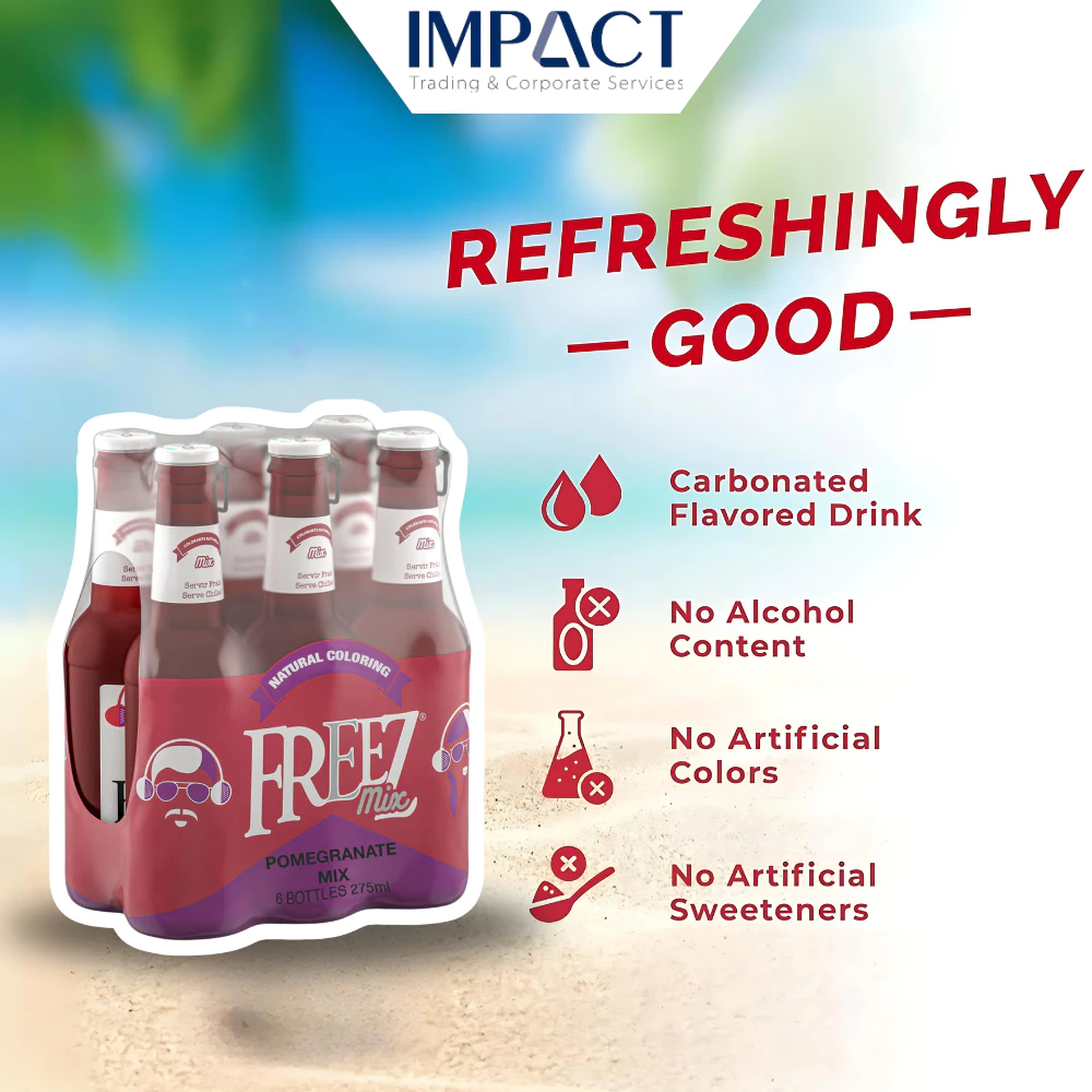 Freez Mix Soda 275ml Carbonated Flavoured Drink [Assorted] - Refreshing Non-Alcoholic Soda