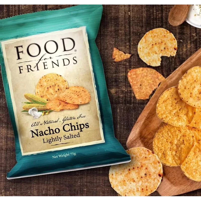 Food For Friends Nacho Chips Lightly Salted (75g) || HALAL