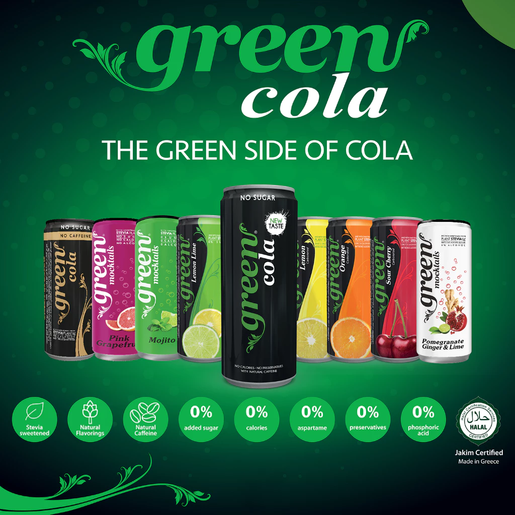 Green Cola Flavour Haven [Assorted] – Naturally Sweetened Sodas || No Sugar Added