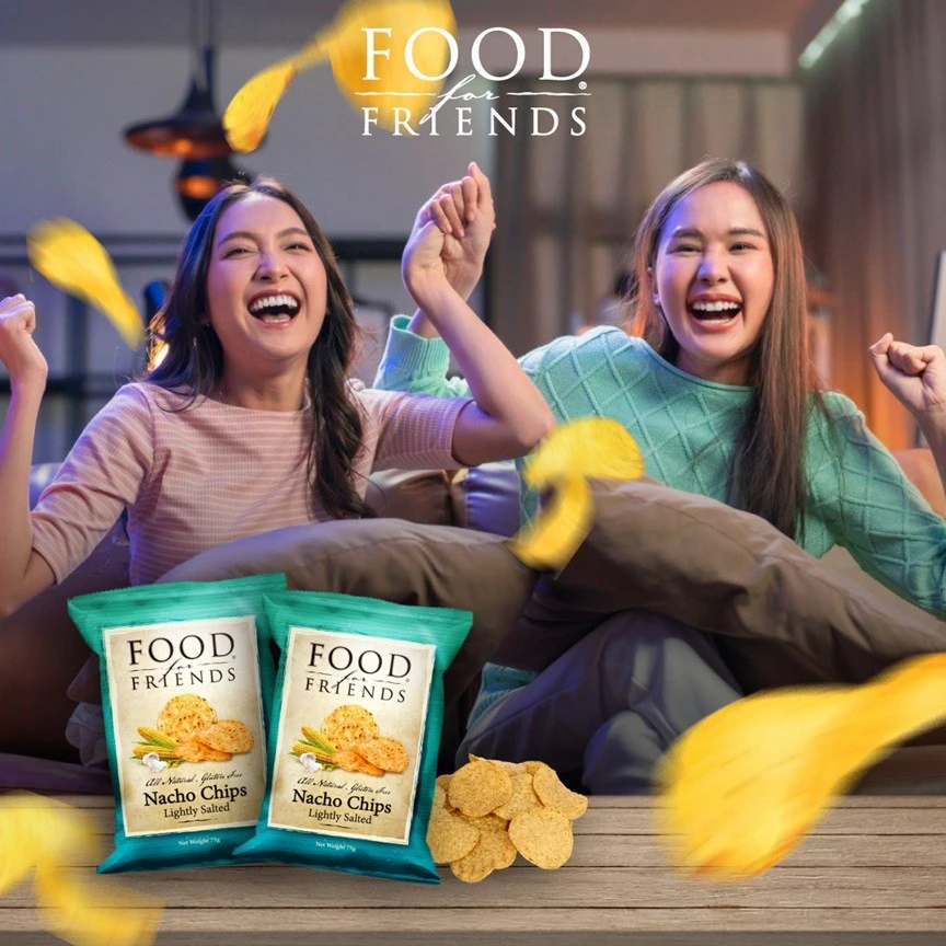 Food For Friends Nacho Chips Lightly Salted (75g) || HALAL