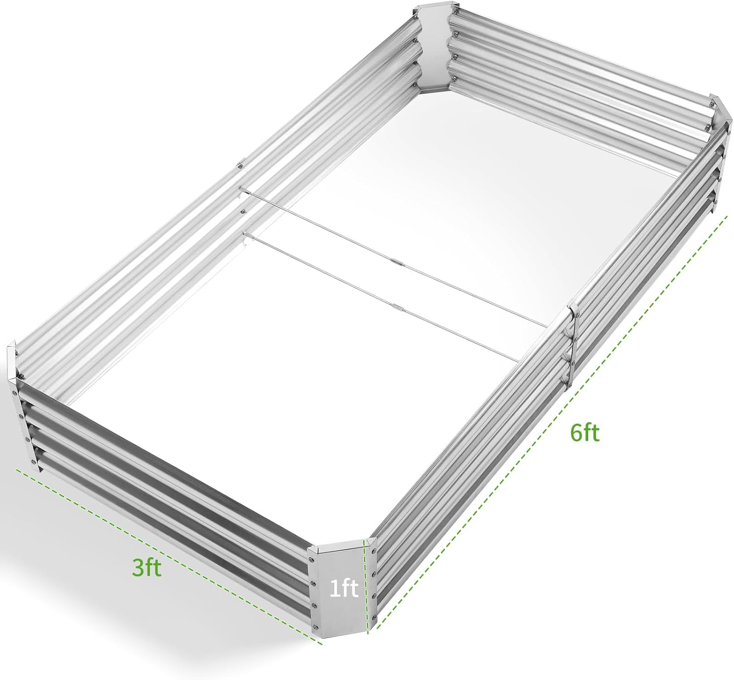 NS JULIET 6×3×1 ft Galvanized Vegetable  Raised Garden Bed Kit