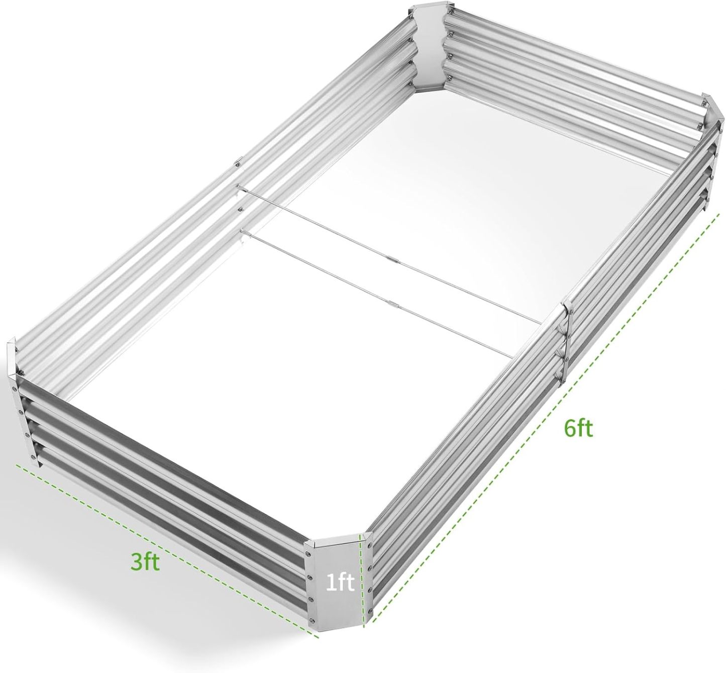 NS JULIET 6×3×1 ft Galvanized Vegetable  Raised Garden Bed Kit