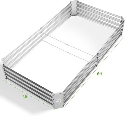 NS JULIET 6×3×1 ft Galvanized Vegetable  Raised Garden Bed Kit