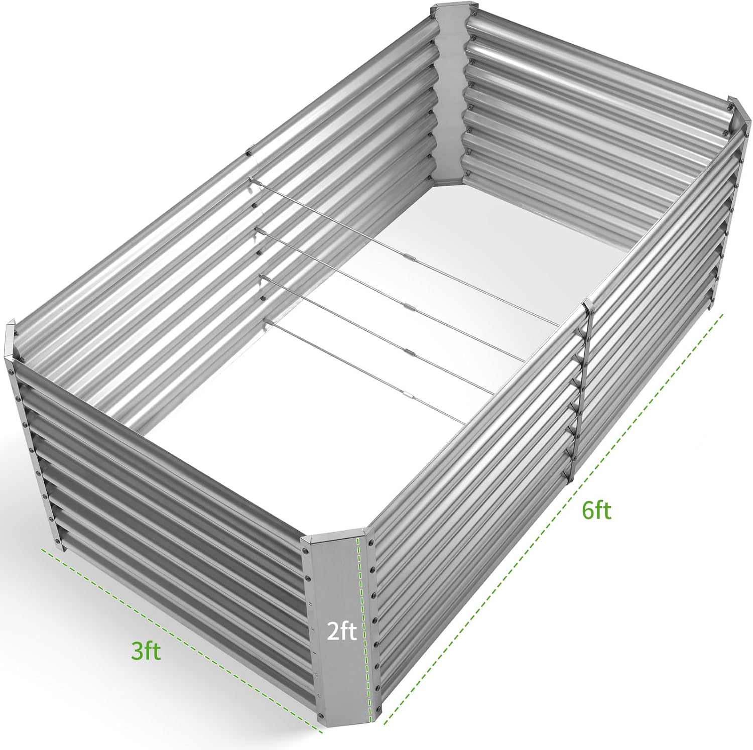 NS JULIET 6×3×2 ft Galvanized Vegetable  Raised Garden Bed Kit