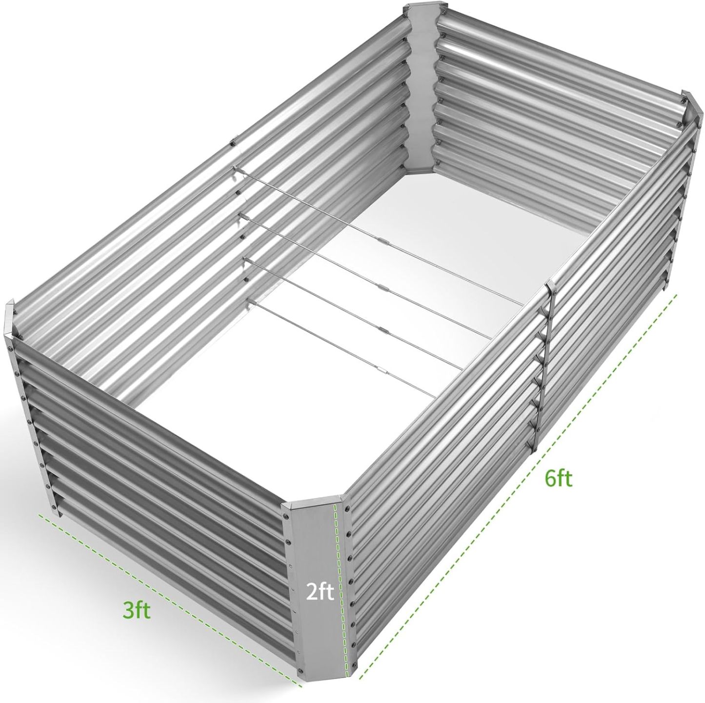 NS JULIET 6×3×2 ft Galvanized Vegetable  Raised Garden Bed Kit