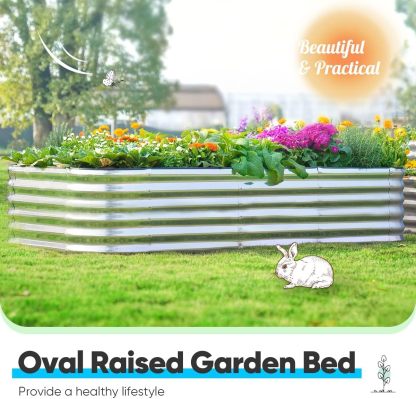 NS JULIET 24“ Tall 8x4x1.5ft Metal Raised Garden Bed for Vegetables Flowers