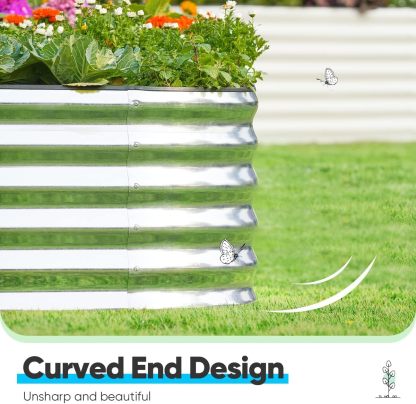 NS JULIET 24“ Tall 8x4x1.5ft Metal Raised Garden Bed for Vegetables Flowers