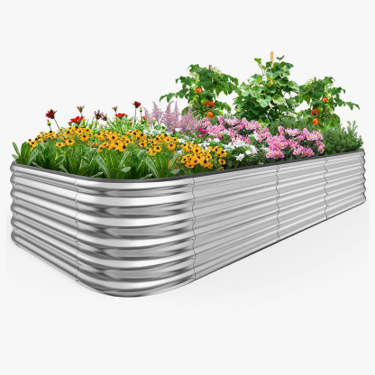NS JULIET 24“ Tall 8x4x1.5ft Metal Raised Garden Bed for Vegetables Flowers