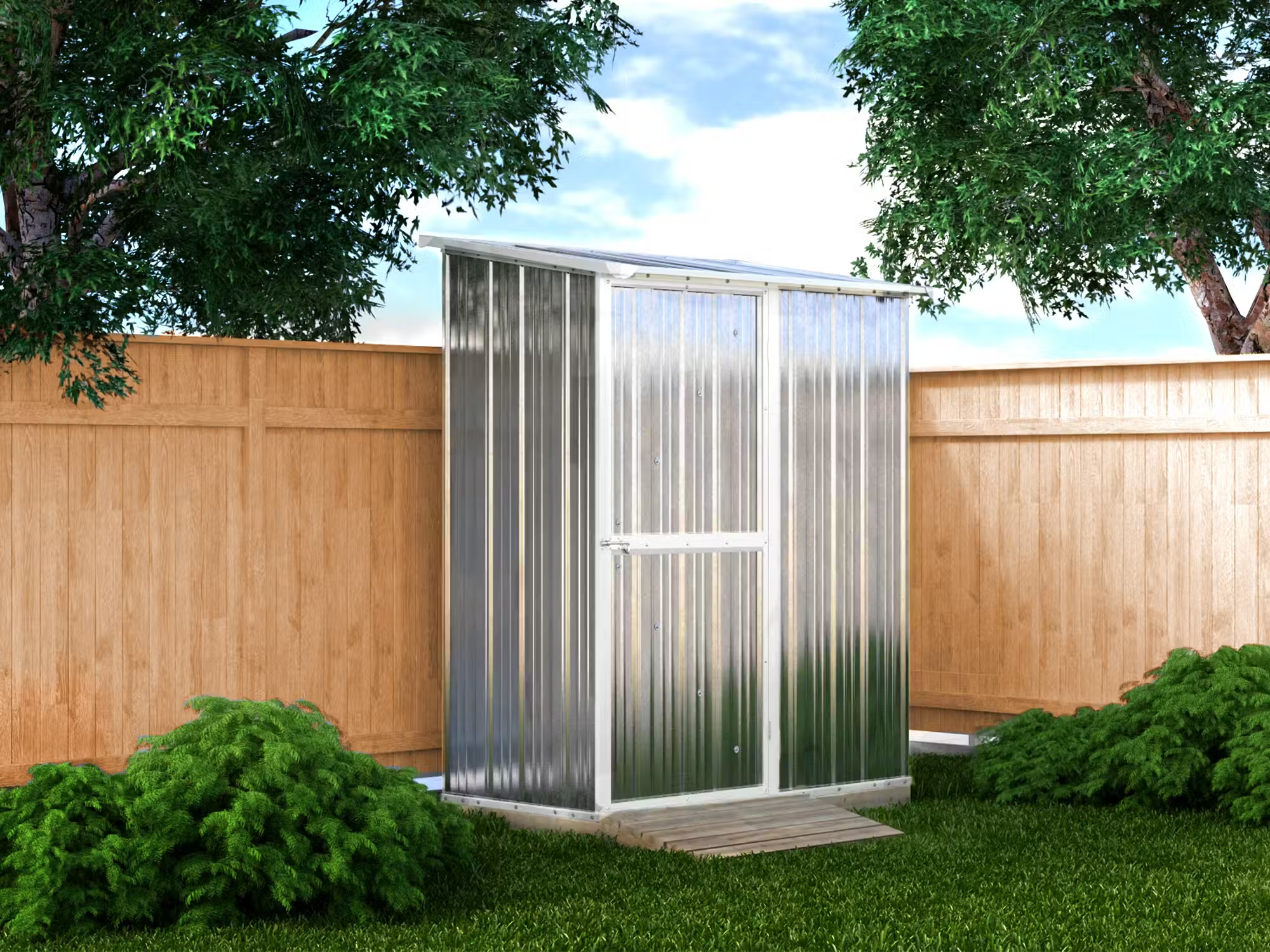 Garden Shed 1.55m x 0.79m x 1.92m Zinc