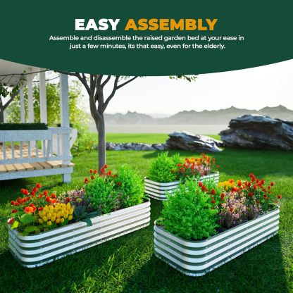 NS JULIET 12“ Tall 6x3x1ft Metal Raised Garden Bed for Vegetables Flowers